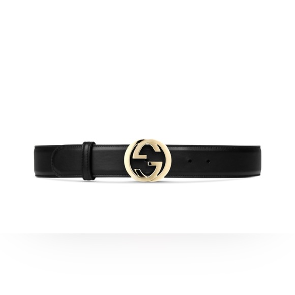 Gucci Women’s Belt with Interlocking G buckle Color: Black
Size: Gucci 85 - Picture 1 of 2